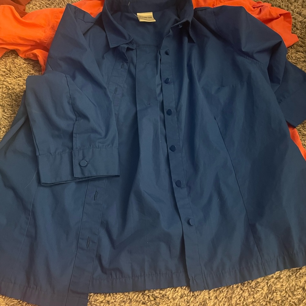 Mid sleeve button up Navy Shirt